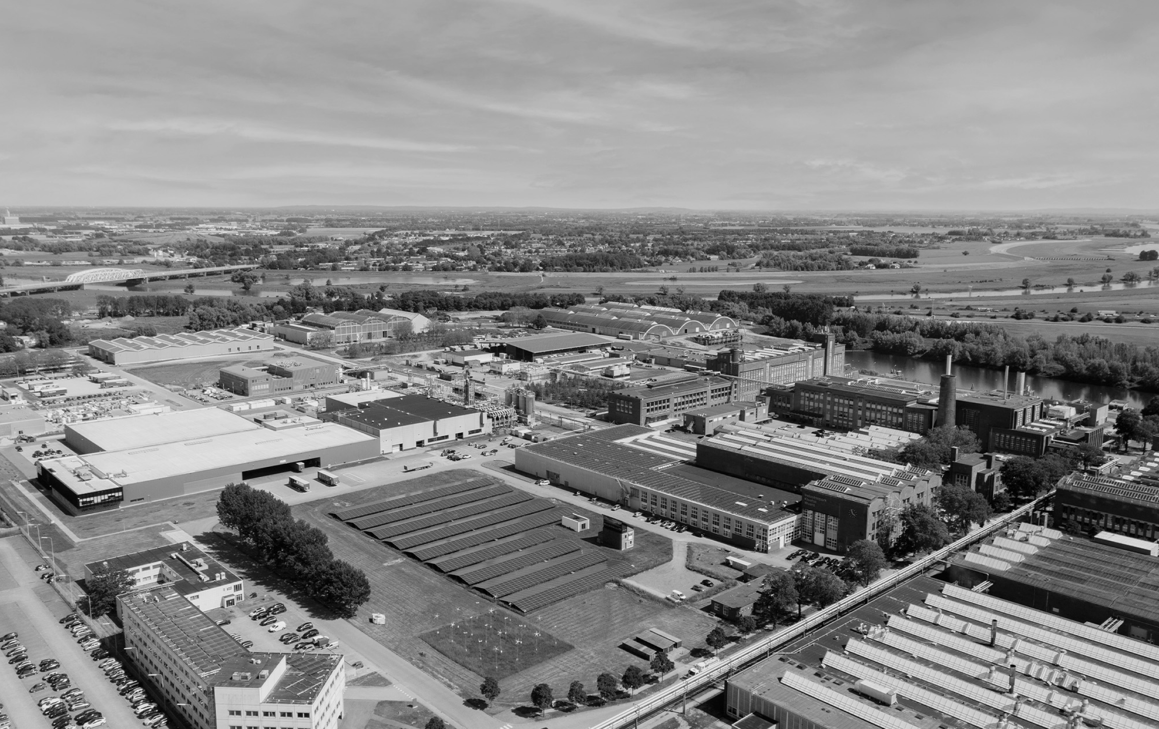 a black an white image of Industrial Park Kleefsewaard Arnhem